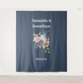 Elegante Minimalistische Hochzeitsgeschichte Wandteppich (Vorderseite)