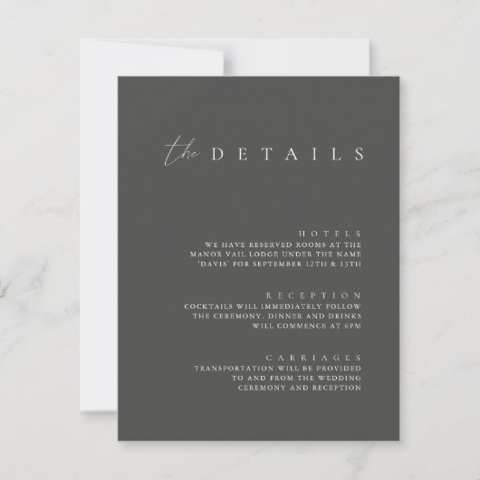 Elegante Minimalistische Hochzeitskarte Einladung (Vorderseite)