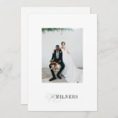 Elegante Minimalistische Hochzeitskarte Feiertagskarte (Vorne/Hinten)