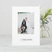 Elegante Minimalistische Hochzeitskarte Feiertagskarte (Stehend Vorderseite)