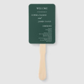 Elegante Minimalistische Hochzeitsprogramme in Eme Fächer (Vorderseite)