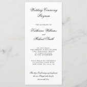 Elegante Minimalistische Hochzeitsprogramme Programm (Vorderseite)