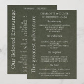 Elegante minimalistische Hochzeitsprogrammkarte in Programm (Vorne/Hinten)