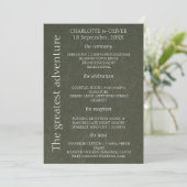Elegante minimalistische Hochzeitsprogrammkarte in Programm (Stehend Vorderseite)