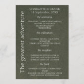 Elegante minimalistische Hochzeitsprogrammkarte in Programm (Vorderseite)