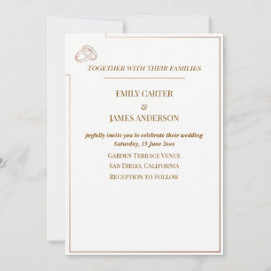 Elegante minimalistische Hochzeitsvorlage mit Ring Einladung