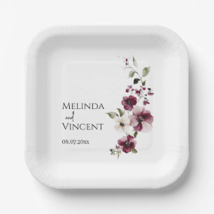 Elegante Minimalistische Hochzeitszange Pappteller