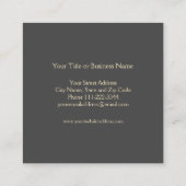 Elegante Minimalistische Humming Bird-Visitenkarte Quadratische Visitenkarte (Rückseite)