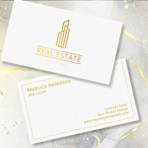 Elegante Minimalistische Immobilien-Logo Visitenka Visitenkarte