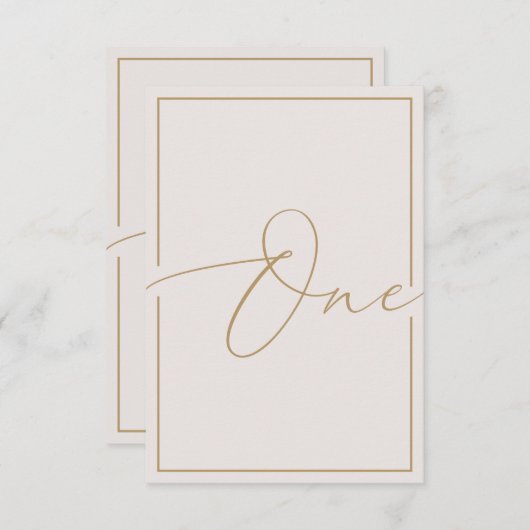 Elegante Minimalistische ivorische Kalligrafie-Tis Dankeskarte (Vorne/Hinten)