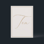 Elegante Minimalistische ivorische Kalligrafie-Tis Dankeskarte<br><div class="desc">Helfen Sie Ihren Gästen mit diesen doppelseitigen Tischnummern den Weg zu finden. Das neutrale Design besticht durch eine minimalistische Karte, die mit romantischer und eleganter Typografie dekoriert ist. Andere Tischnummern in der Sammlung werden separat verkauft. Sehen Sie sich den Sammellink auf dieser Seite an, um alle passenden Elemente in diesem...</div>