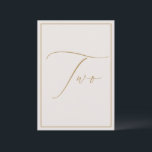 Elegante Minimalistische ivorische Kalligrafie-Tis Dankeskarte<br><div class="desc">Helfen Sie Ihren Gästen mit diesen doppelseitigen Tischnummern den Weg zu finden. Das neutrale Design besticht durch eine minimalistische Karte, die mit romantischer und eleganter Typografie dekoriert ist. Andere Tischnummern in der Sammlung werden separat verkauft. Sehen Sie sich den Sammellink auf dieser Seite an, um alle passenden Elemente in diesem...</div>