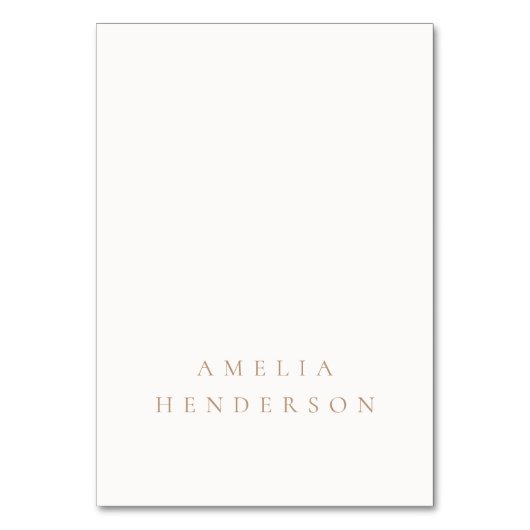 Elegante Minimalistische Ivory Taupe Hochzeit Plat Tischnummer (Vorderseite)