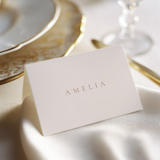 Elegante Minimalistische Ivory Taupe Hochzeit Plat Tischnummer