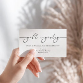 Elegante Minimalistische Kalligrafie-Geschenkregis Begleitkarte