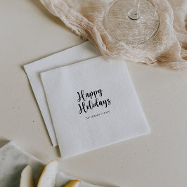 Elegante Minimalistische Kalligrafie Happy Holiday Serviette