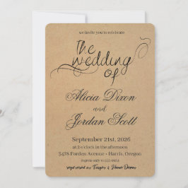 Elegante minimalistische Kalligrafie-Hochzeitseinl Einladung