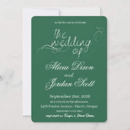 Elegante minimalistische Kalligrafie-Hochzeitseinl Einladung