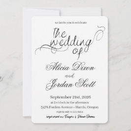 Elegante minimalistische Kalligrafie-Hochzeitseinl Einladung