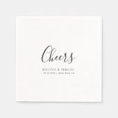 Elegante Minimalistische Kalligrafie-Hochzeitsjube Serviette (Vorderseite)