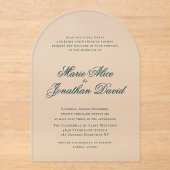 Elegante Minimalistische Kalligrafie-SkriptWedding Acryleinladungen (Vorderseite)