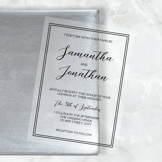 Elegante Minimalistische Kalligrafie-SkriptWedding Acryleinladungen