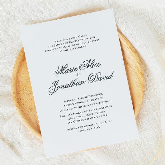 Elegante Minimalistische Kalligrafie-SkriptWedding Einladung