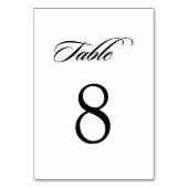 Elegante Minimalistische Kalligrafie White Wedding Tischnummer (Vorderseite)