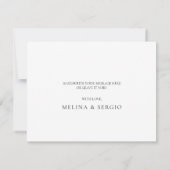 Elegante Minimalistische Kalligraphie-Hochzeit Dankeskarte (Rückseite)