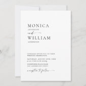 Elegante Minimalistische Kalligraphie-Hochzeit Einladung (Vorderseite)