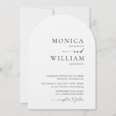 Elegante Minimalistische Kalligraphie-Hochzeit Einladung (Vorderseite)