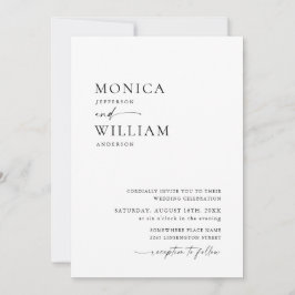 Elegante Minimalistische Kalligraphie-Hochzeit Einladung