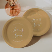 Elegante Minimalistische Kalligraphie-Hochzeit Pappteller