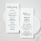 Elegante Minimalistische Kalligraphie-Hochzeit Programm