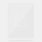 Elegante Minimalistische Kalligraphie-Hochzeit Wil Acrylschild (Vorderseite)