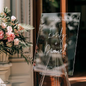 Elegante Minimalistische Kalligraphie-Hochzeit Wil Acrylschild