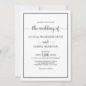 Elegante Minimalistische Kalligraphie-Rahmen Hochz Einladung (Vorderseite)