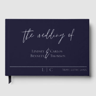 Elegante minimalistische Kalligraphiefolie aus dun Gästebuch