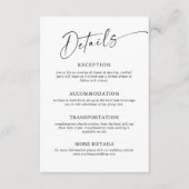 Elegante Minimalistische kalligraphische Hochzeitd Begleitkarte (Vorderseite)