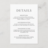 Elegante Minimalistische kalligraphische Hochzeitd Begleitkarte (Vorderseite)