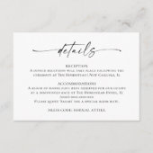 Elegante Minimalistische kalligraphische Hochzeitd Begleitkarte (Vorderseite)