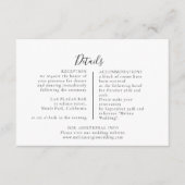 Elegante Minimalistische kalligraphische Hochzeitd Begleitkarte (Vorderseite)