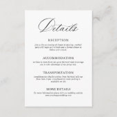 Elegante Minimalistische kalligraphische Hochzeitd Begleitkarte (Vorderseite)