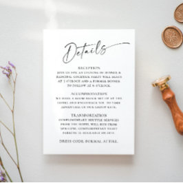Elegante Minimalistische kalligraphische Hochzeitd Begleitkarte