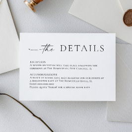 Elegante Minimalistische kalligraphische Hochzeitd Begleitkarte