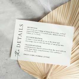 Elegante Minimalistische kalligraphische Hochzeitd Begleitkarte