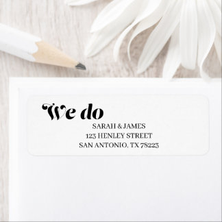 Elegante Minimalistische kalligraphische White Wed