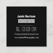 Elegante Minimalistische Kamera-Ikonen-Fotografie Quadratische Visitenkarte (Rückseite)