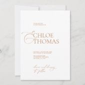 Elegante Minimalistische klassische Hochzeit Einladung (Vorderseite)