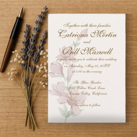 Elegante Minimalistische klassische Hochzeitseinla Einladung